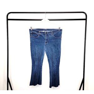 Sweet Jeans Vintage Y2K Made in USA Triple Seam Custom Raw Hem Crop Jeans SZ 13